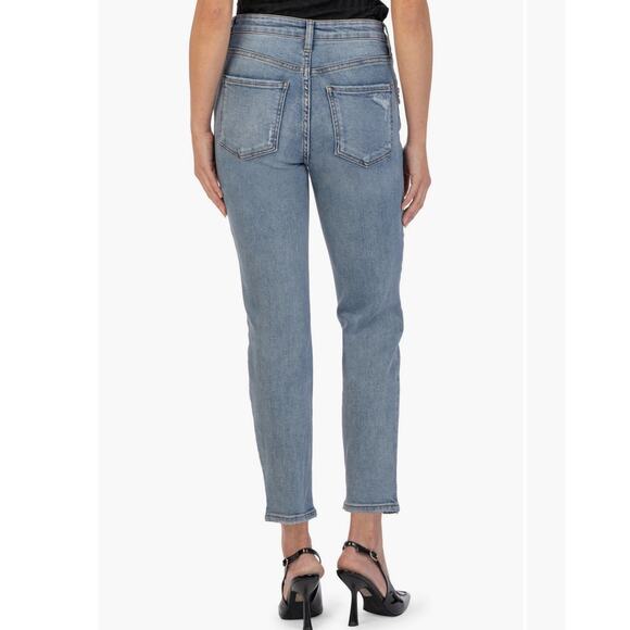 Kut From The Kloth Women's Rachael High Rise Fab AB Mom Jeans Size 8 Crystals - Picture 2 of 15